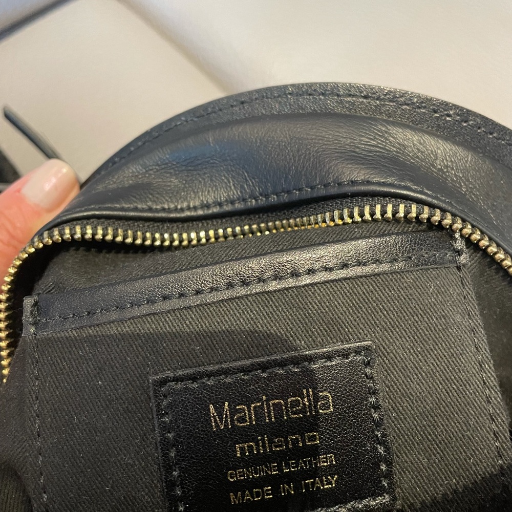 Leather Black Round BOHO Crossbody Convertible - Picture 5 of 5
